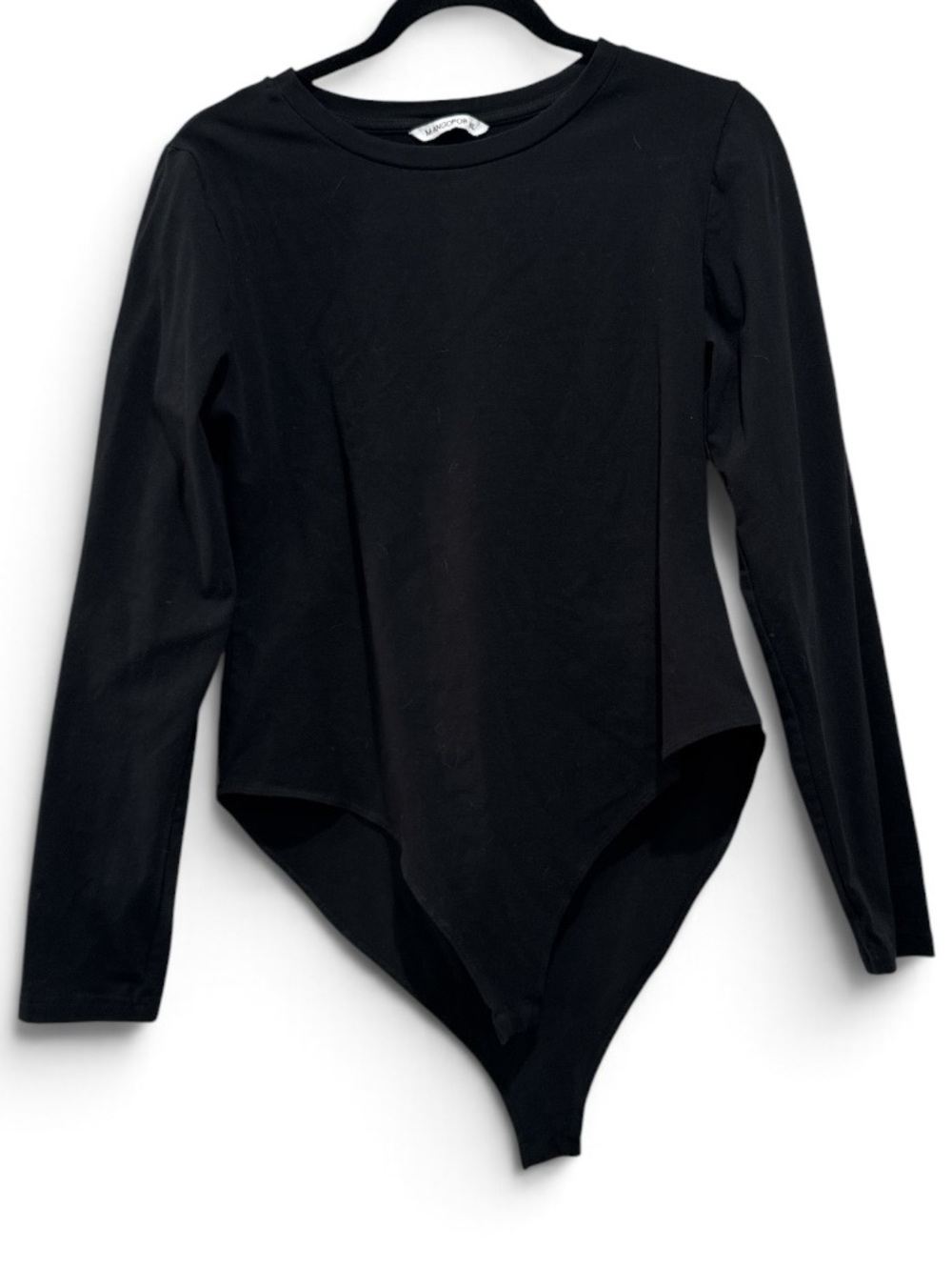 Mangopop Long Sleeve Black Crewneck Bodysuit #771